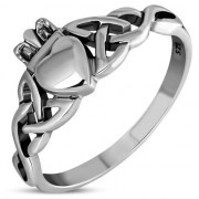 Celtic Plain Claddagh Ring, Sterling Silver, rp616